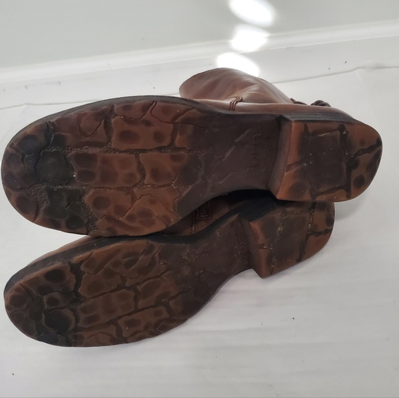 Born Womens Distressed Brown Leather Mid Calf Lace up Back Detail Size 11 Boots - Picture 5 of 13